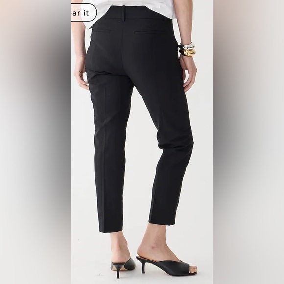 J. Crew Cameron slim crop pant Italian stretch wool blend J5386 Black 20 - Picture 2 of 6